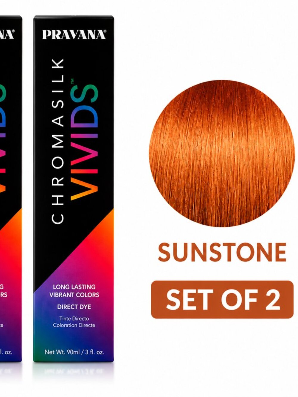 Pravana ChromaSilk Vivids Sunstone Hair Color Set of 2 | Semi-Permanent Direct